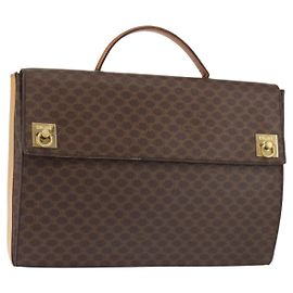 Céline Sac à main en toile Macadam CELINE en cuir PVC marron doré Auth 142852 Marron Doré