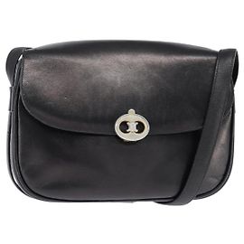 Céline Borsa a Spalla CELINE in Pelle Nera e Oro Auth bs30310 Nero D'oro