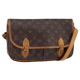 LOUIS VUITTON Monogram Gibeciere PM Bolsa de Ombro M42248 LV Auth gh796 Monograma