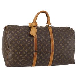 LOUIS VUITTON Borsa Boston Monogram Keepall 55 M41424 LV Auth 143531 Monogramma