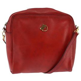 Hermès HERMES Bolsa de Ombro Jockey Couro Vermelho Dourado Auth bs30207 Vermelho Dourado