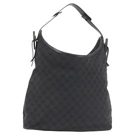 Borsa a Spalla GG Canvas Gucci Nera Argento 106242 Auth 144224 Nero Argento