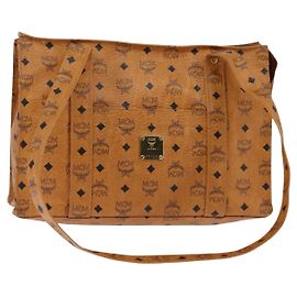Borsa tote MCM Logogram Vicetos in pelle PVC marrone e oro Auth gh881 Marrone D'oro