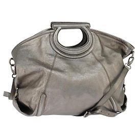 Sac à main en cuir Gancini Salvatore Ferragamo 2 en 1 Argent Auth bs30477 Argenté