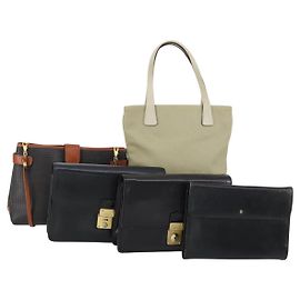 BALLY Borsa Tote Pelle Nylon PVC 5Set Nero Beige Auth bs30296 Nero Beige