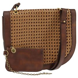 Autre Marque Sac à épaule Stella McCartney en polyester marron doré Auth BA7348 Marron Doré