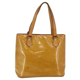 LOUIS VUITTON Sac à main Houston Monogram Vernis Beige M91004 LV Auth 147674 Beige