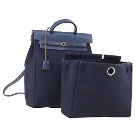 Hermès HERMES Mochila Herbag Lona 2em1 Marinho Auth ep11406 Azul marinho