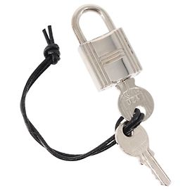 Hermès HERMES Cadena Padlock metal Silver Auth hk3165 Silvery