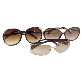 Chloé Chloe Bulgari Sunglasses Plastic 3Set Brown Auth sw1698 Brown