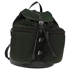 PRADA Backpack Nylon Leather Khaki Auth bs30468 Khaki