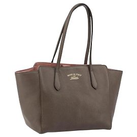 Gucci Tote Bag Leder Gold Grau 354408 Auth hk2995 Braun Golden