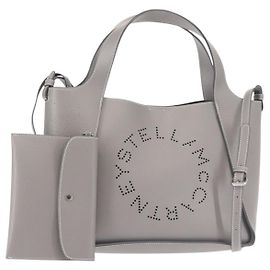 Autre Marque Sac à main Stella McCartney en cuir 2 voies gris argent authentique BA5955 Marron Argenté
