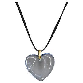 Baccarat Necklace Crystal Glass Light Blue Auth am9481 Light blue