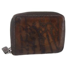 Billetera Berluti de cuero marrón Auth bs30656 Castaño