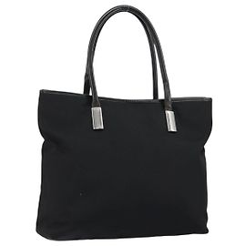 Borsa a mano GUCCI in nylon nero argento 002 2123 0457 Auth 148385 Nero Argento