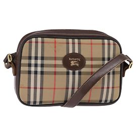 Autre Marque Burberrys Nova Check Shoulder Bag Leather Beige Gold Auth bs30210 Beige Golden