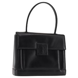 Borsa a mano GIVENCHY in pelle nera e oro Auth 146592 Nero D'oro