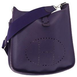 Hermès HERMES Sac à épaule Evelyn 3 Cuir Violet Argent Auth ka146 Argenté Violet