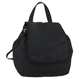 PRADA Backpack Nylon Black Silver Auth bs30542 Black Silvery