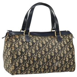 Christian Dior Trotter Canvas Boston Bag Navy Auth bs30562 Navy blue