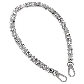 LOUIS VUITTON Chain Shoulder Strap metal 23.6"" Silver LV Auth 150792 Silvery