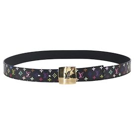LOUIS VUITTON Multicolor Gürtel Schwarz LV Auth 152435 Schwarz