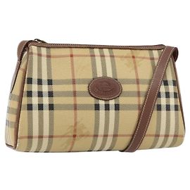 Autre Marque Bolso de Hombro Burberrys Nova Check PVC Beige Oro Auth ka004 Beige Dorado