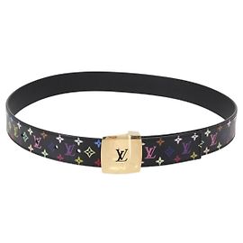 LOUIS VUITTON Multicolor Care Gürtel 70-80 Schwarz M9271 Auth LV am9640 Schwarz