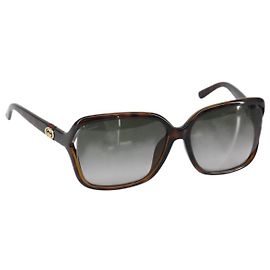 GUCCI Web Sherry Line Sunglasses plastic Brown Auth 148978 Brown
