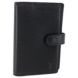 LOUIS VUITTON Epi Agenda PM Day Planner Cover Black R20092 LV Auth bs30258 Black
