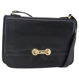 Borsa a Spalla FENDI in Pelle Nera Oro Auth SW1797 Nero D'oro