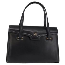 Borsa a mano GIVENCHY in pelle nera e oro Auth bs31048 Nero D'oro