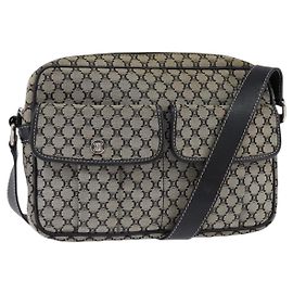 Céline Borsa a Spalla in Tela Macadam CELINE Navy Oro Auth ep11305 D'oro Blu navy