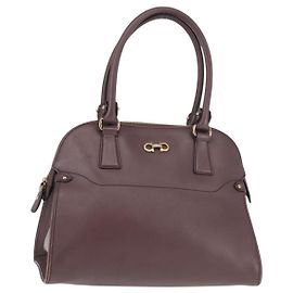 Borsa a mano Gancini in pelle viola e oro Auth 146846 di Salvatore Ferragamo D'oro Porpora