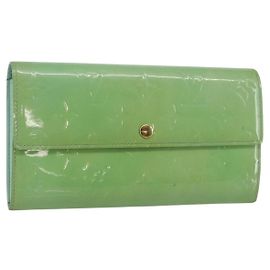 LOUIS VUITTON Geldbörse Sarah Monogram Vernis Pfefferminze Auth 144714 Grün