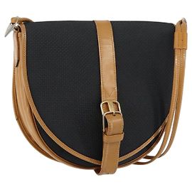 SAINT LAURENT Borsa a Spalla in Pelle PVC Nera e Oro Auth 150003 Nero D'oro