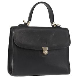 Autre Marque Borsa a mano Burberry in pelle nera e oro Auth bs30344 Nero D'oro