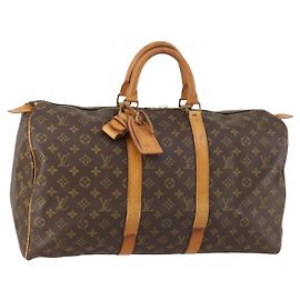 LOUIS VUITTON Bolsa Boston Monogram Keepall 50 M41426 LV Auth 146831 Monograma