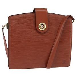 LOUIS VUITTON Epi Capuchin Shoulder Bag Brown M52343 LV Auth BA7425 Brown