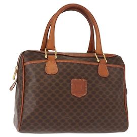 Céline CELINE Macadam Canvas Handtasche PVC Braun Gold Auth 147895 Braun Golden