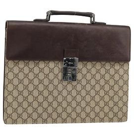 GUCCI GG Supreme Handtasche PVC Beige Silber 34044 Auth ep12061 Silber Beige