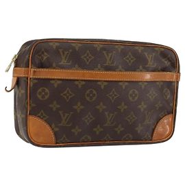 LOUIS VUITTON Monogram Compiegne 28 Clutch Bag M51845 LV Auth 148657 Monogram