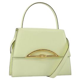 Céline Sac à main CELINE en cuir 2 en 1 vert or Auth 153240 Doré Vert