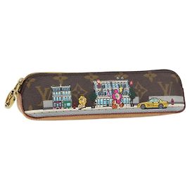 LOUIS VUITTON Monogram Vivienne Stiftetui Elizabeth GI0828 LV Auth 149287 Gelb Monogramm