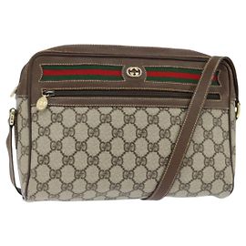 Borsa Sherry Line GG Supreme Web di GUCCI in PVC beige e oro 40 02 088 Auth 147770 Beige D'oro