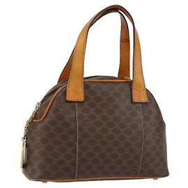 Céline Sac à main en toile Macadam CELINE en cuir PVC marron doré Auth ep11630 Marron Doré