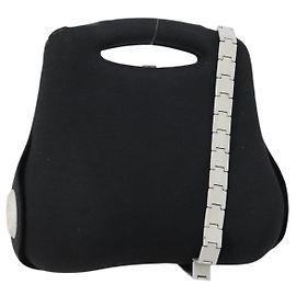Borsa a vita CHANEL Borsa a spalla in cotone 2 in 1 Nera CC Auth bs30575 Nero