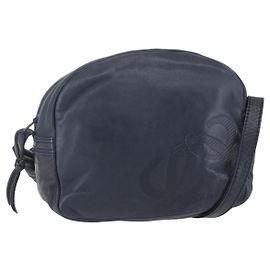 Bolsa de Ombro Anagram LOEWE em Couro Azul Marinho Auth bs30840 Azul marinho