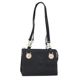 Borsa a Spalla Gianni Versace in Pelle Nera e Oro Auth BA7521 Nero D'oro